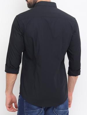 black cotton casual shirt - 15195693 - Standard Image - 3