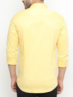 yellow cotton casual shirt - 15195703 - Standard Image - 3
