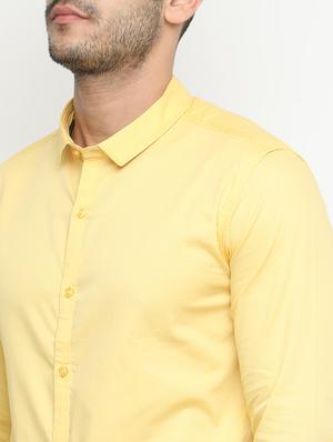 yellow cotton casual shirt - 15195703 - Standard Image - 4