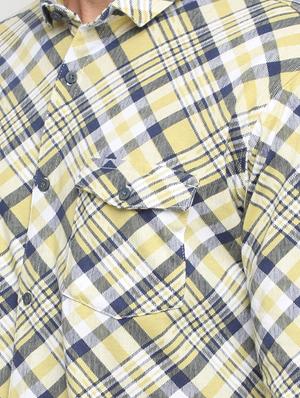 yellow cotton casual shirt - 15195727 - Standard Image - 4