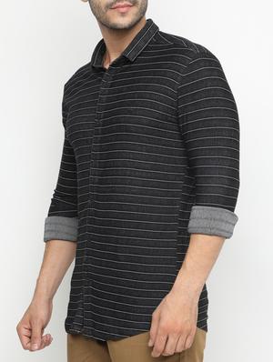 black cotton casual shirt - 15195850 - Standard Image - 2