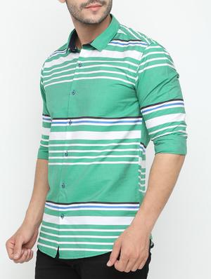 green cotton casual shirt - 15195859 - Standard Image - 2