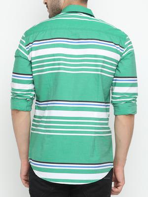 green cotton casual shirt - 15195859 - Standard Image - 3