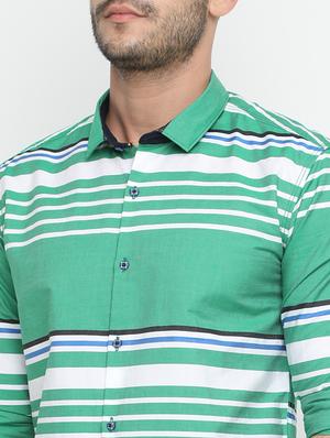 green cotton casual shirt - 15195859 - Standard Image - 4