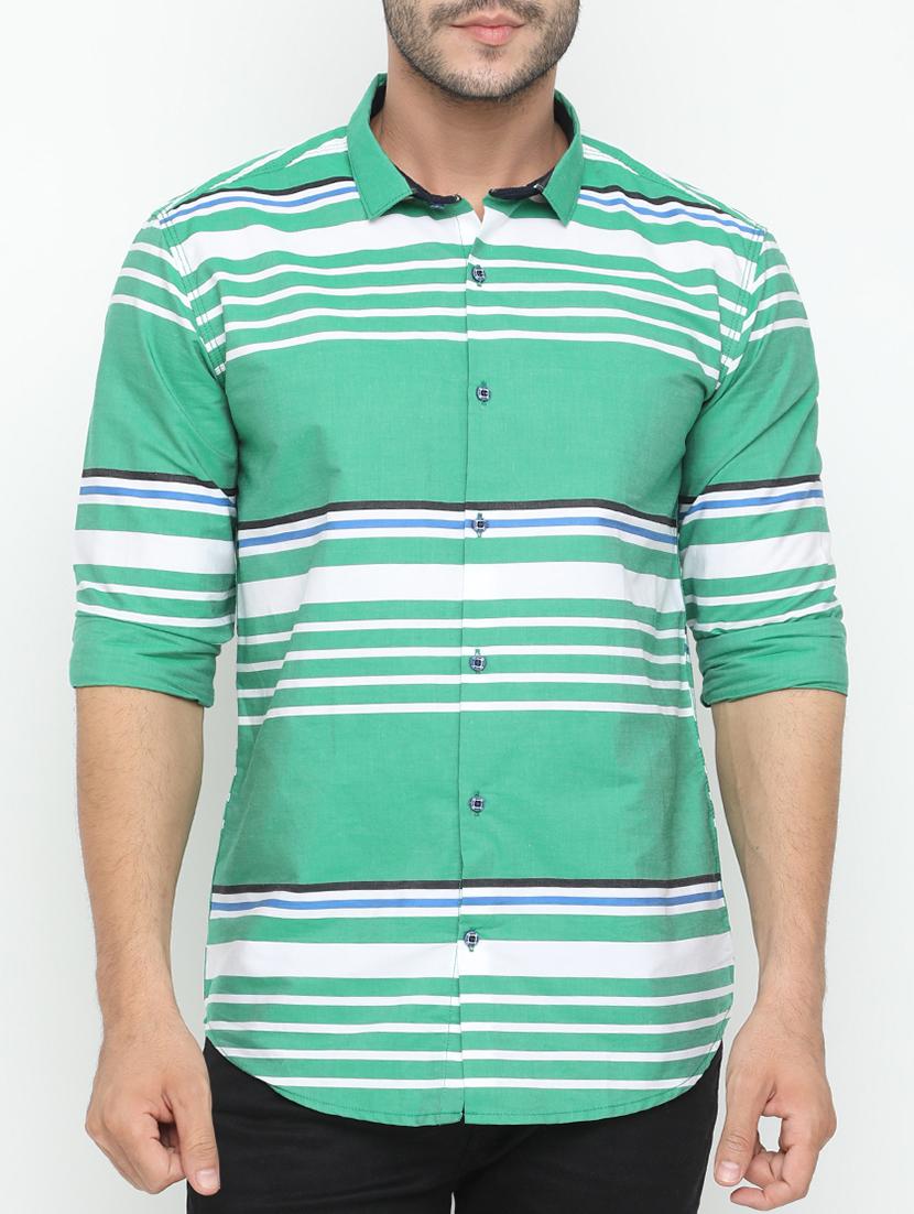 green cotton casual shirt - 15195859 - Zoom Image - 1