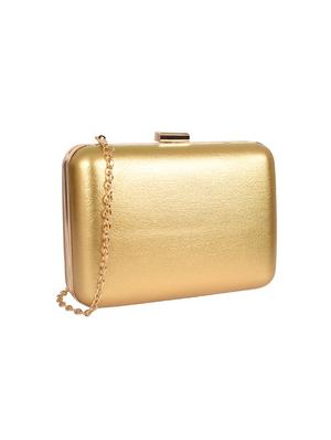 gold leatherette (pu) box clutch - 15196159 - Standard Image - 2