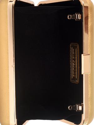 gold leatherette (pu) box clutch - 15196159 - Standard Image - 3