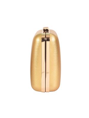 gold leatherette (pu) box clutch - 15196159 - Standard Image - 4
