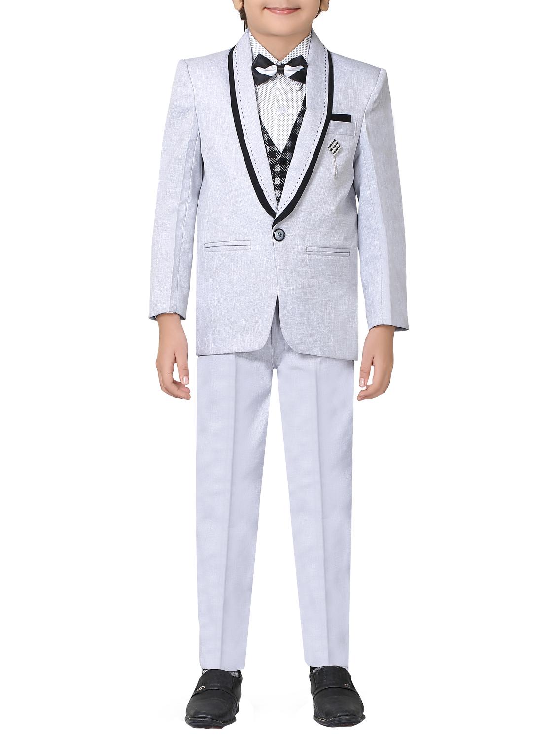 grey cotton blend suit set - 15196877 - Zoom Image - 1
