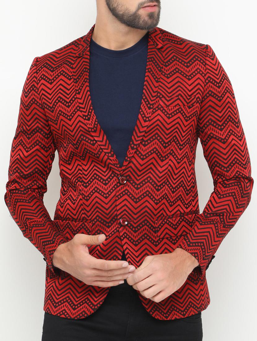 red cotton casual blazer - 15196937 - Zoom Image - 1