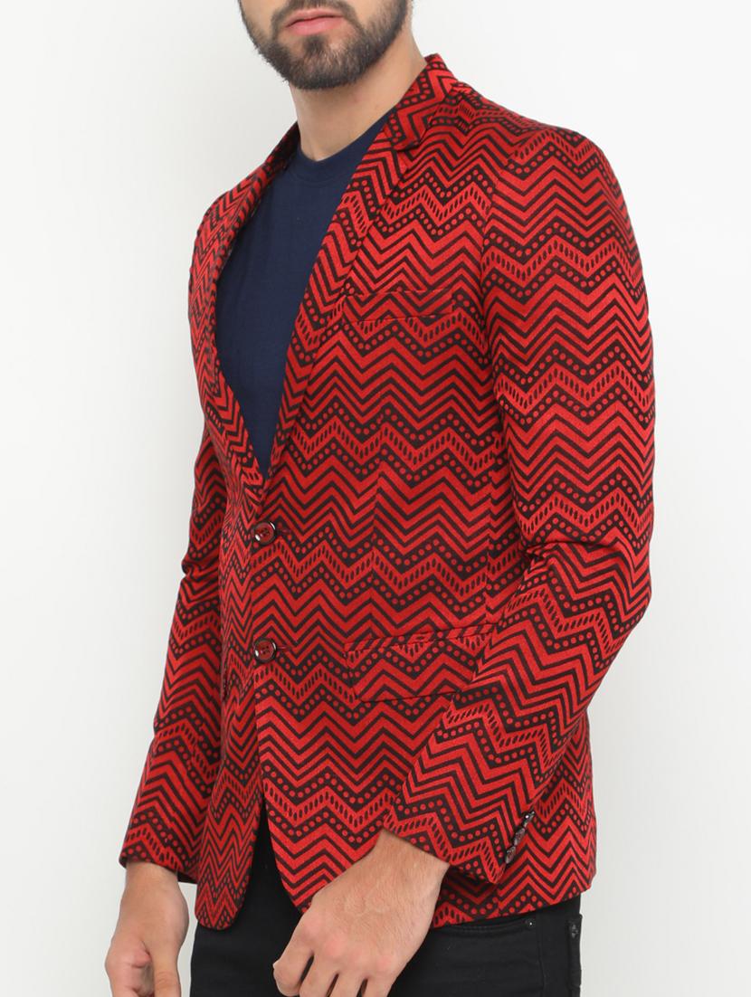 red cotton casual blazer - 15196937 - Zoom Image - 2