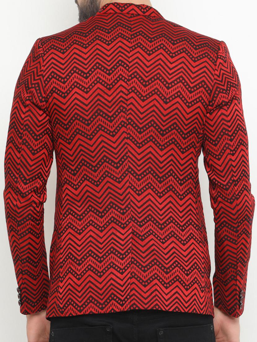 red cotton casual blazer - 15196937 - Zoom Image - 3