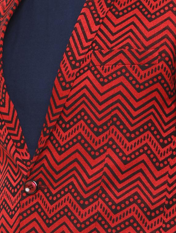red cotton casual blazer - 15196937 - Zoom Image - 4