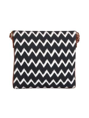 black canvas printed sling bag - 15197023 - Standard Image - 2