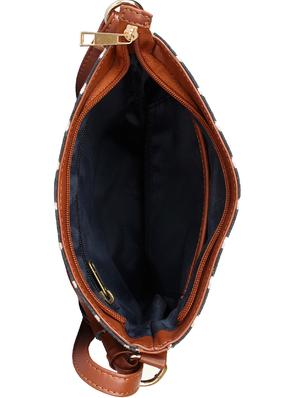 black canvas printed sling bag - 15197023 - Standard Image - 3