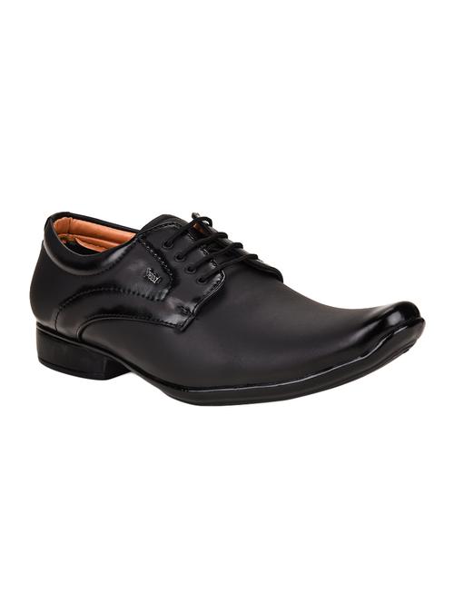 black leatherette lace-up derby - 15200083 - Standard Image - 1