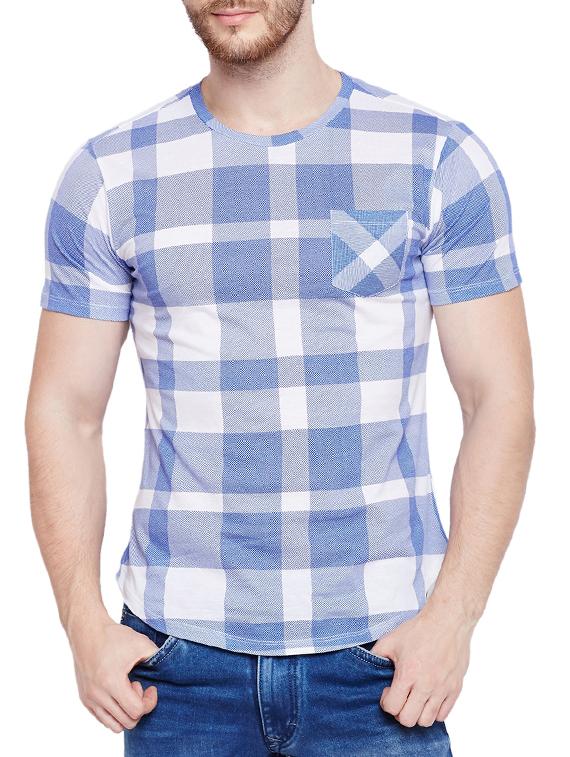 blue cotton pocket t-shirt - 15200568 - Zoom Image - 1