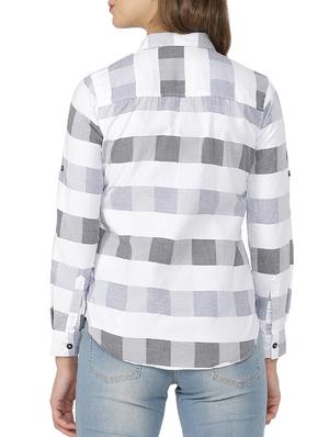 roll up sleeves checekered shirt - 15200621 - Standard Image - 3