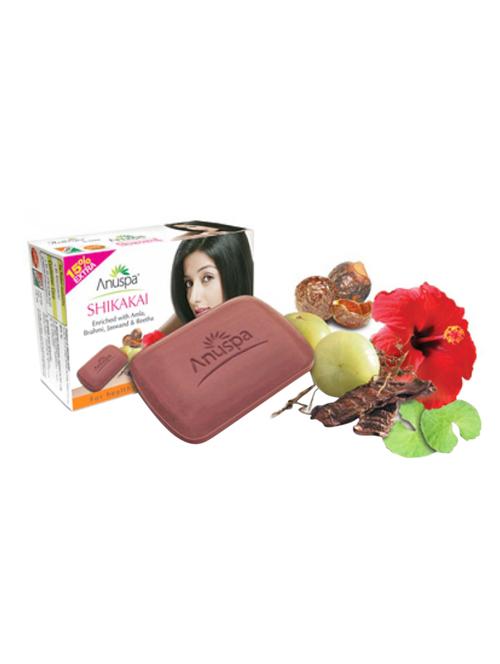 anuspa herbal shikakai bathing soap set of 12 for healthy hair 75 gm each - 15200675 - Standard Image - 1