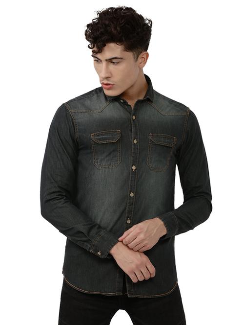 grey cotton casual shirt - 15200849 - Standard Image - 1