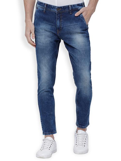 blue cotton blend washed jeans - 15201565 - Very Small Image - 1