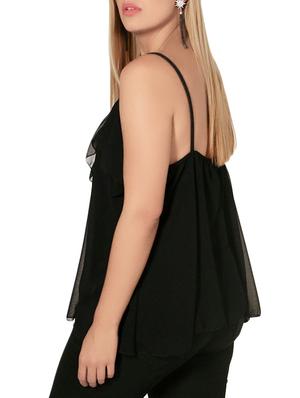 plunge neck ruffled cami top - 15202254 - Standard Image - 2