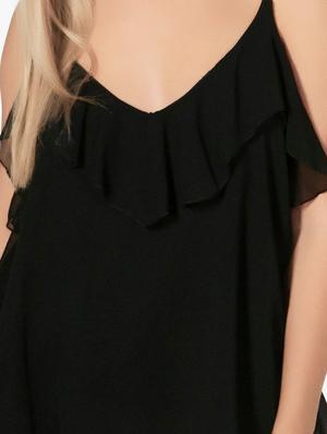plunge neck ruffled cami top - 15202254 - Standard Image - 3