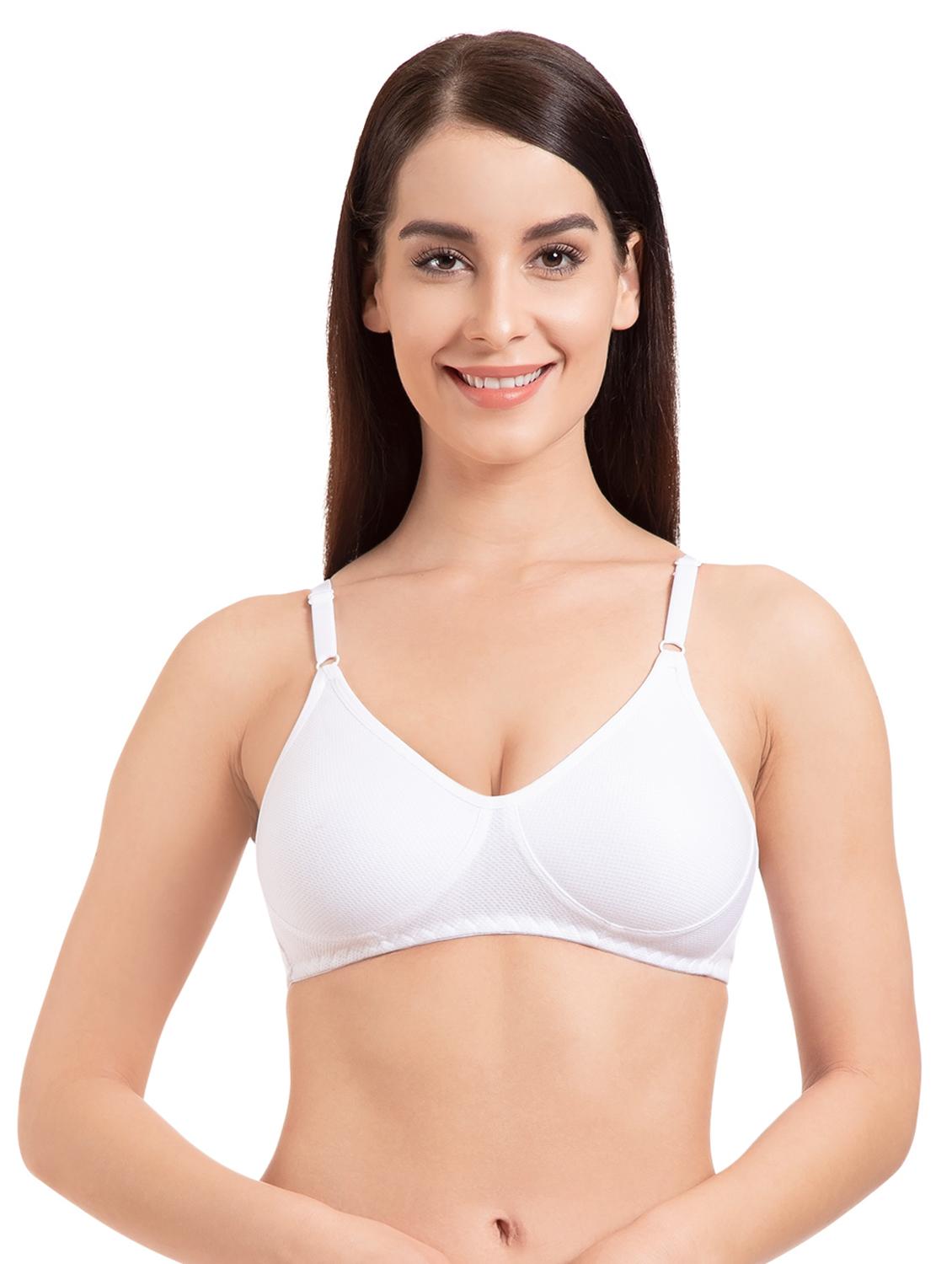 white solid cotton t-shirt bra - 15203779 - Zoom Image - 1
