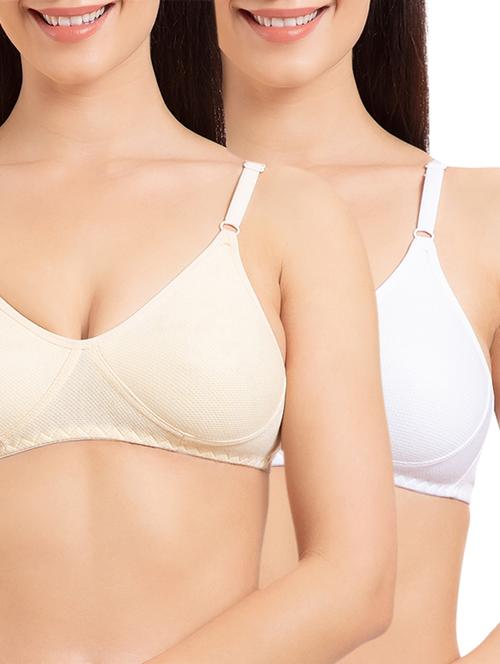 set of 2 multicolored solid cotton t-shirt bras - 15203834 - Standard Image - 1