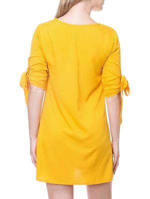 yellow solid shift dress - 15205330 - Standard Image - 3