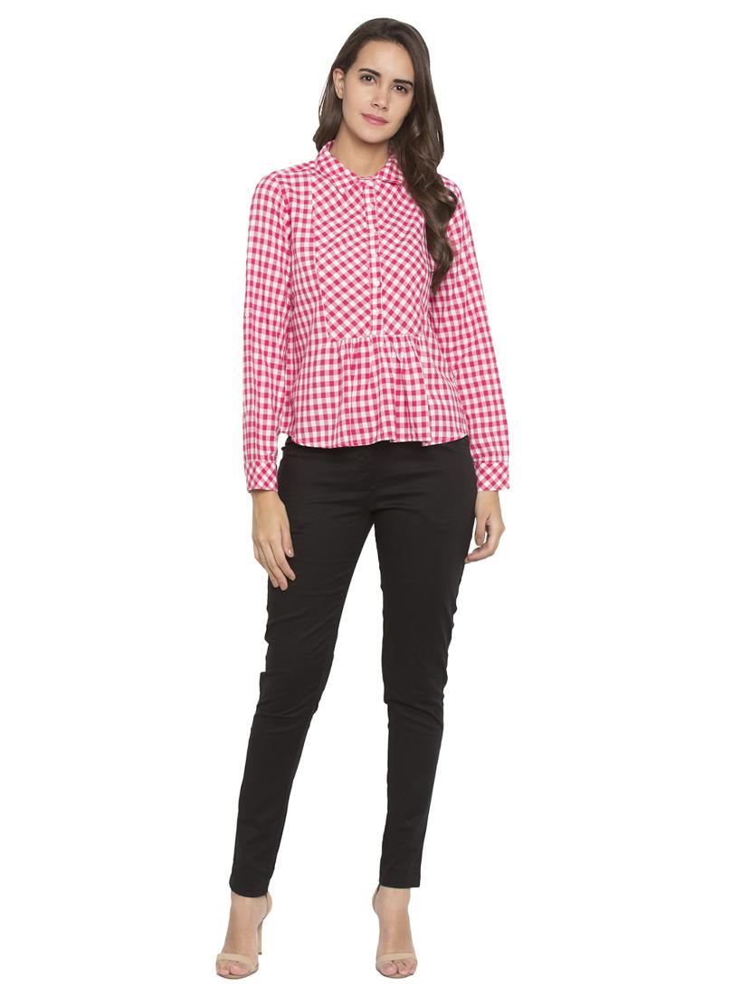 black solid cotton cigarette pants trouser - 15205467 - Zoom Image - 4
