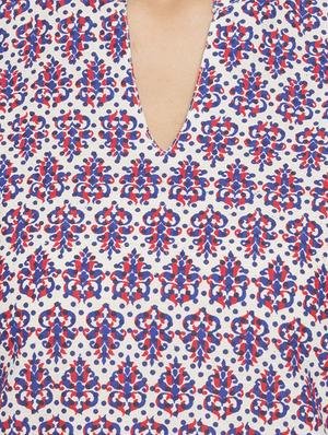 blue cotton straight kurta - 15205478 - Standard Image - 4