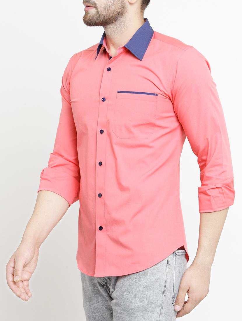 pink cotton casual shirt - 15206161 - Zoom Image - 2