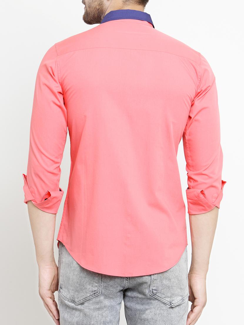 pink cotton casual shirt - 15206161 - Zoom Image - 3