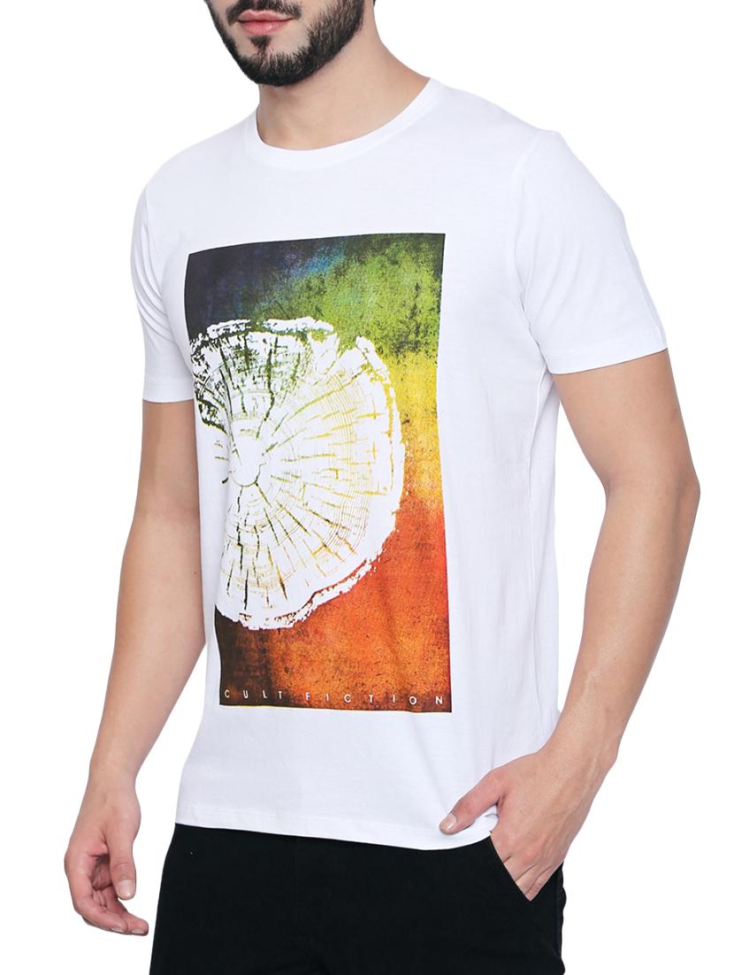 white cotton front print t-shirt - 15206348 - Zoom Image - 2