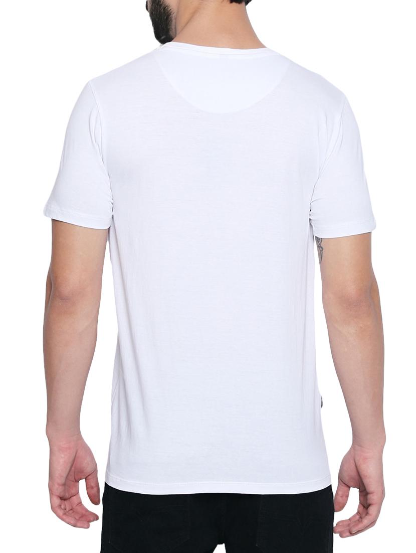 white cotton front print t-shirt - 15206348 - Zoom Image - 3
