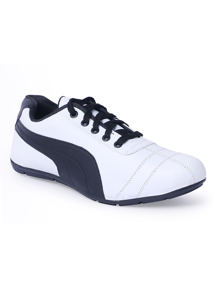 white leatherette lace up sneaker - 15207117 - Zoom Image - 1