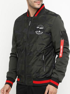 green polyester bomber jacket - 15207366 - Standard Image - 2