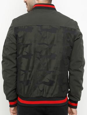green polyester bomber jacket - 15207366 - Standard Image - 3
