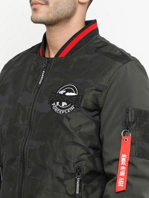 green polyester bomber jacket - 15207366 - Standard Image - 4