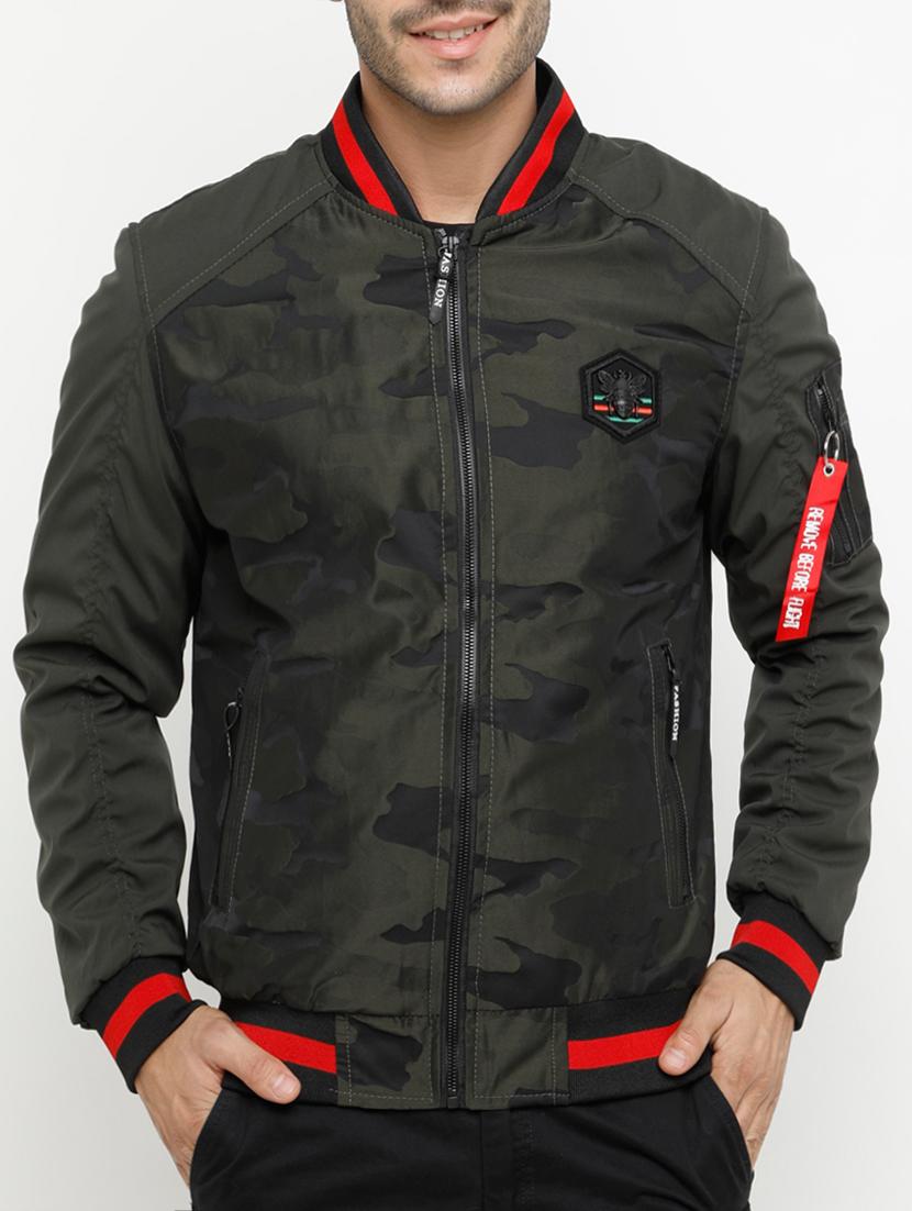 green polyester bomber jacket - 15207368 - Zoom Image - 1