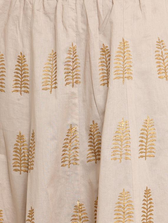 beige cotton flared skirt - 15208392 - Zoom Image - 4