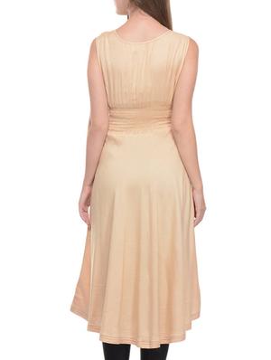 beige rayon a-line solid kurta - 15208915 - Standard Image - 3