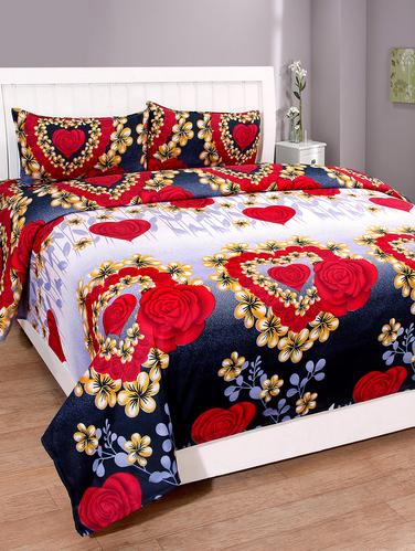PolyCotton 180 Tc 3D Double Bedsheet With 2 Pillow Covers - 15209243 - Very Small Image - 1