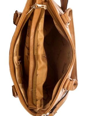 beige leatherette (pu) regular handbag - 15209865 - Standard Image - 3