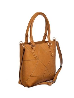 beige leatherette (pu) regular handbag - 15209865 - Standard Image - 4
