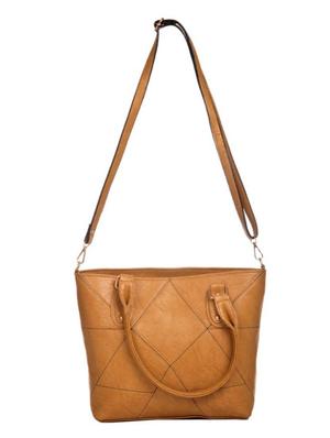 beige leatherette (pu) regular handbag - 15209865 - Standard Image - 5
