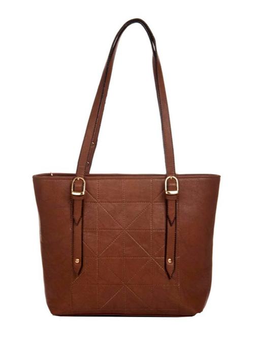 brown leatherette (pu) regular handbag - 15209867 - Standard Image - 1