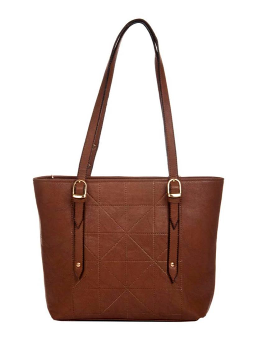 brown leatherette (pu) regular handbag - 15209867 - Zoom Image - 1