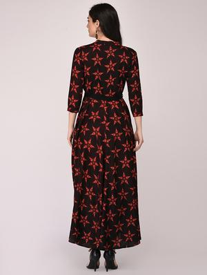 black cotton aline kurta - 15211321 - Standard Image - 4